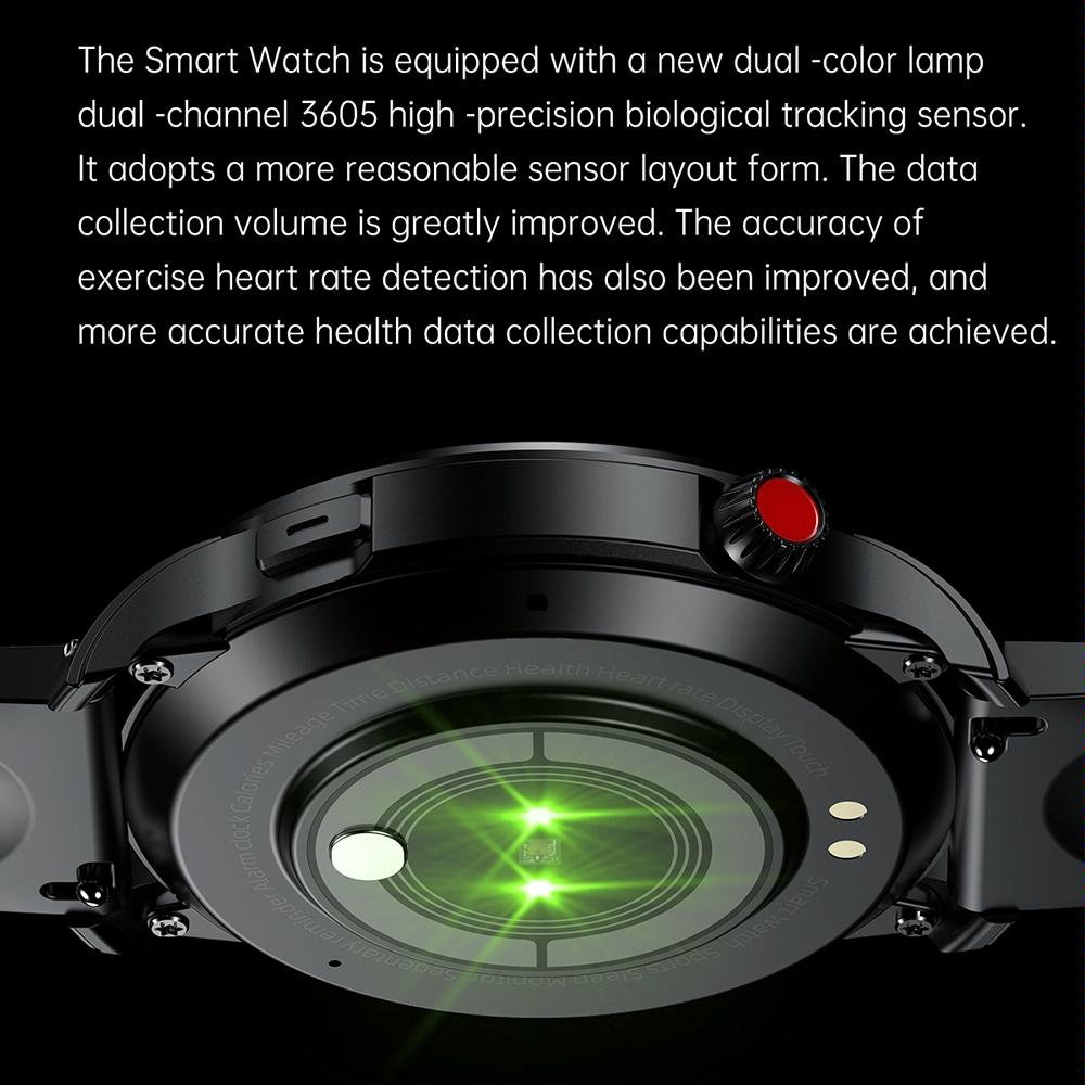 1.39 Inch Ip67 Waterproof Leather Band Smart Watch Supports Bluetooth Call / Blood Oxygen / Body Temperature Monitoring - Black 8