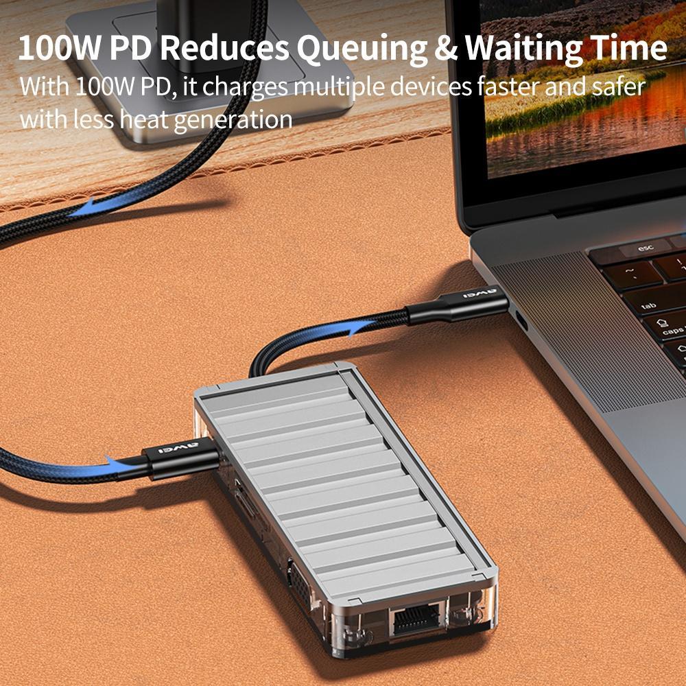 9-In-1 Multi-Function Type-C Hub Adapter Grey 7