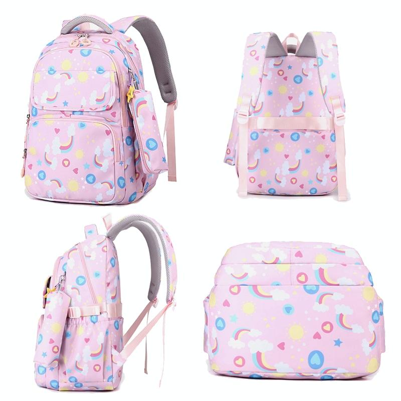 Kids Backpack Set with Lunch Bag & Pencil Case - 3 in 1 - Pink 5