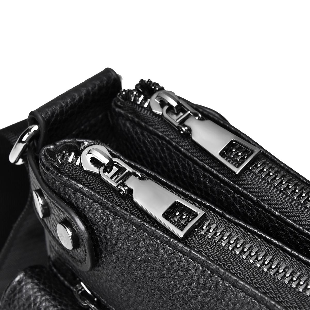 Men Casual Crossbody Shoulder Bag Durable Single Strap Design - Black 6