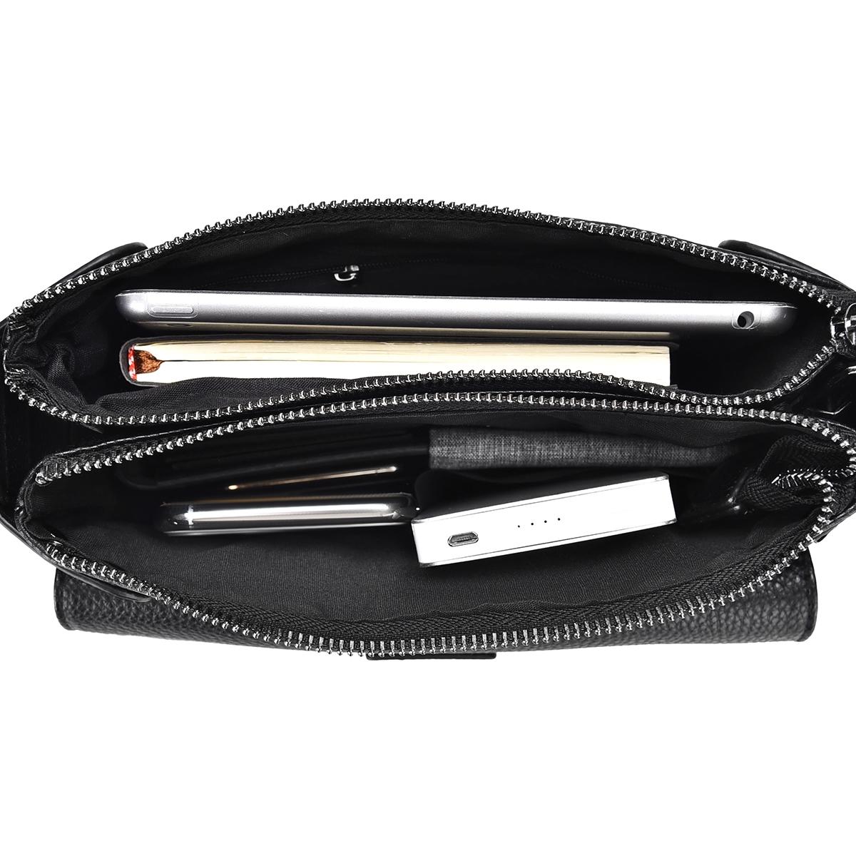 Men Casual Crossbody Shoulder Bag Durable Single Strap Design - Black 7