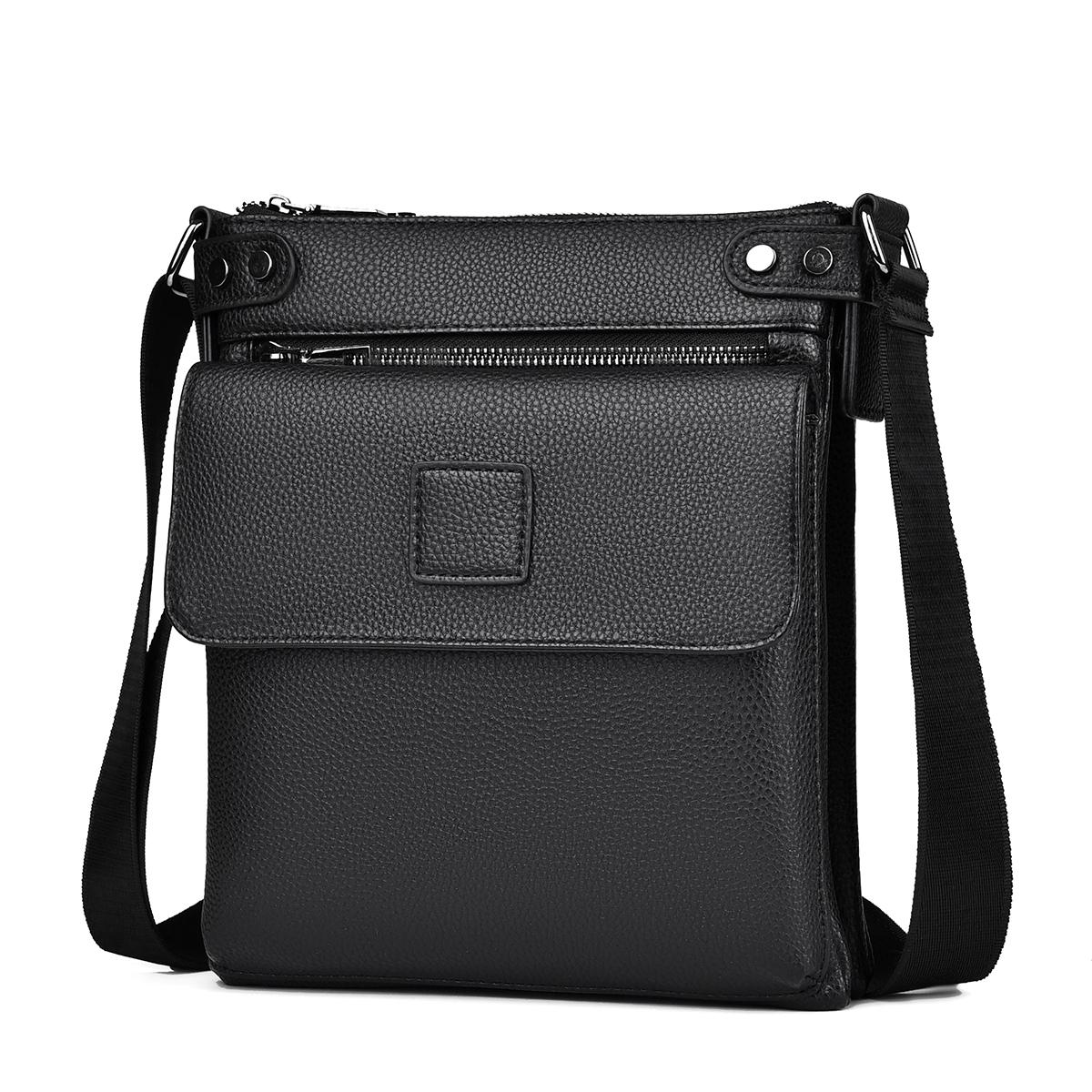 Men Casual Crossbody Shoulder Bag Durable Single Strap Design - Black 10