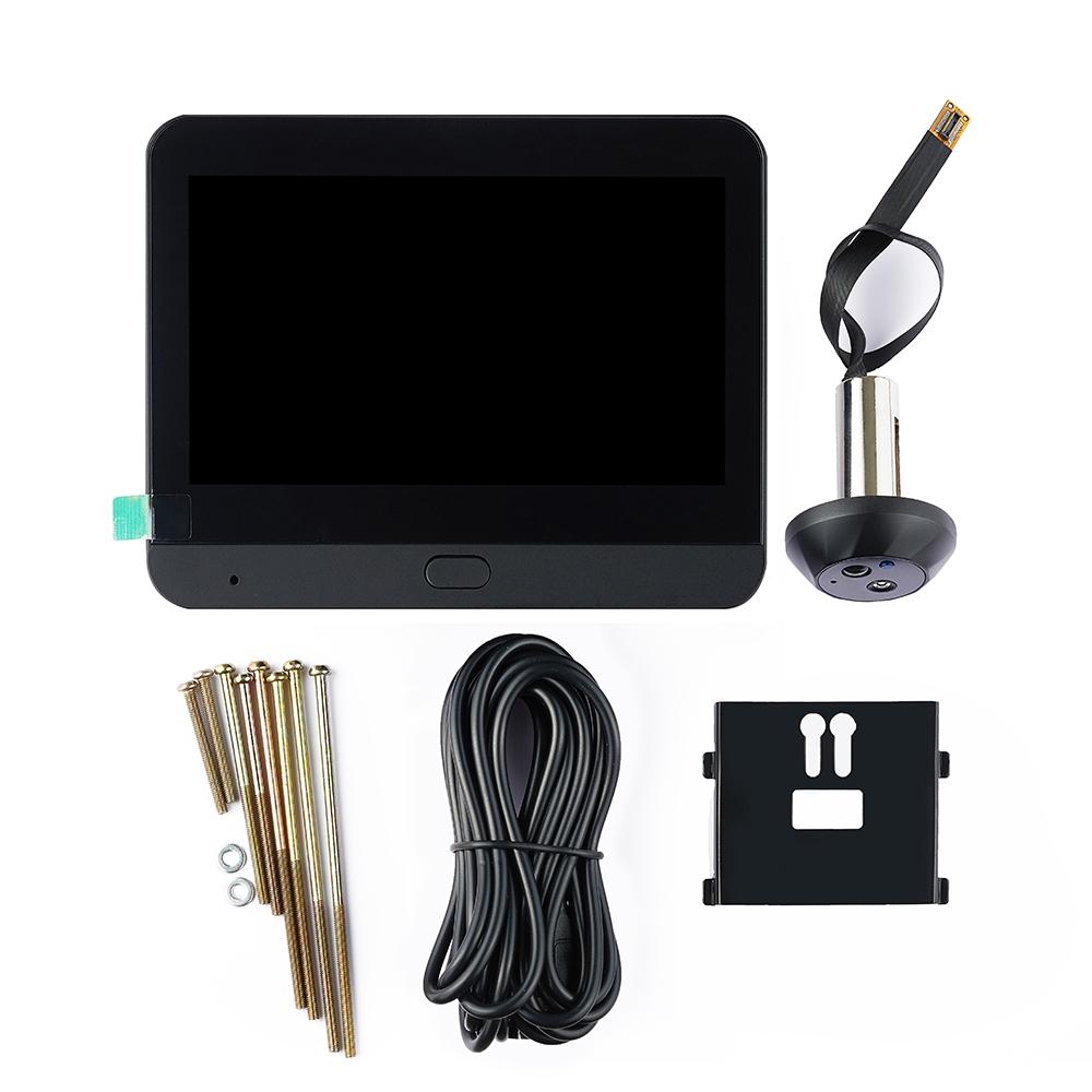 1080P Wifi Smart Cat Eye Video Doorbell - 4.3 Colour Screen - Hidden - Black 7