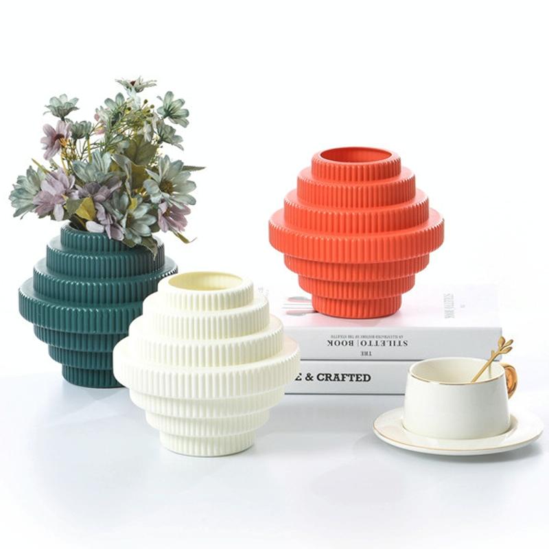 Imitation Porcelain Flower Pot for Wet and Dry Arrangements - Rose Pink 3