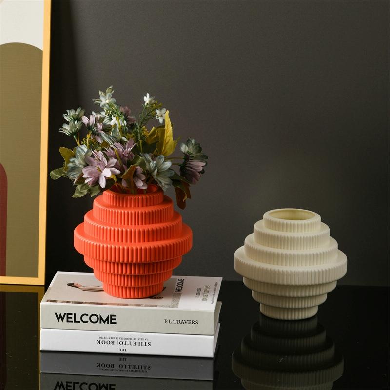 Imitation Porcelain Flower Pot for Wet and Dry Arrangements - Rose Pink 5