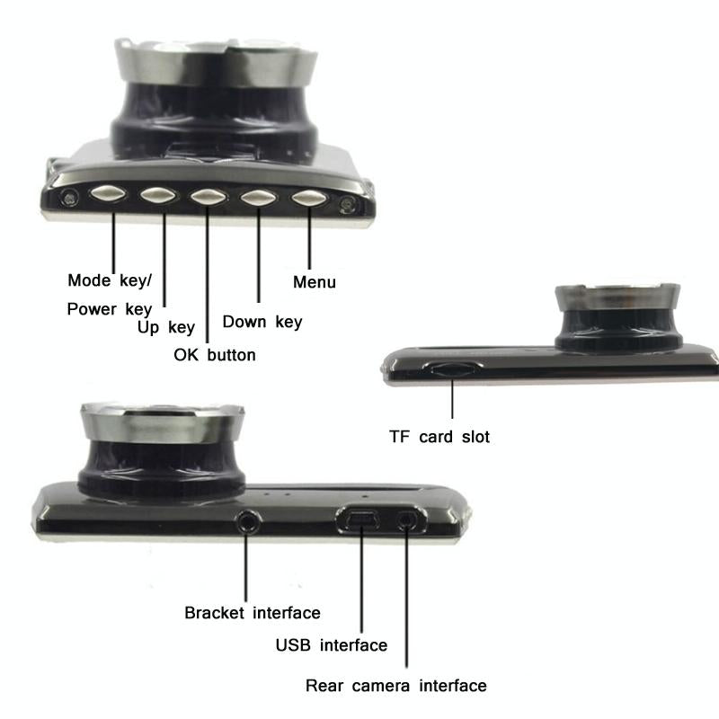 1080p Dual-lens Night Vision Driving Recorder with 4 Metal Shell 5