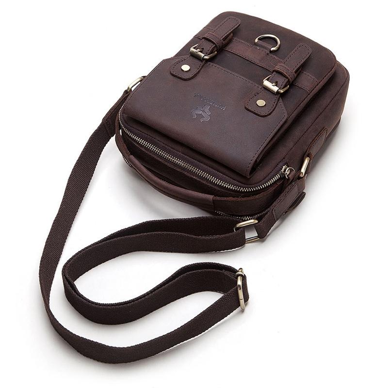 Retro Leather Men Crossbody Bag Brown 3