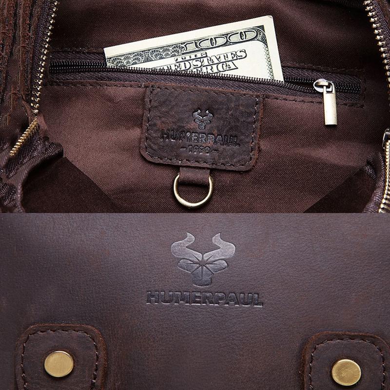 Retro Leather Men Crossbody Bag Brown 5