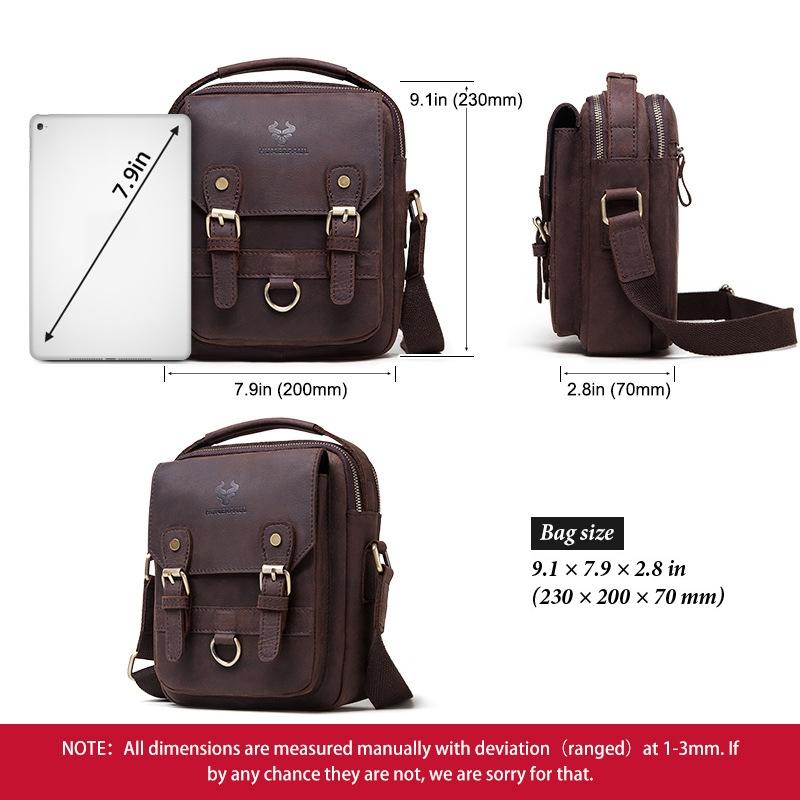 Retro Leather Men Crossbody Bag Brown 7