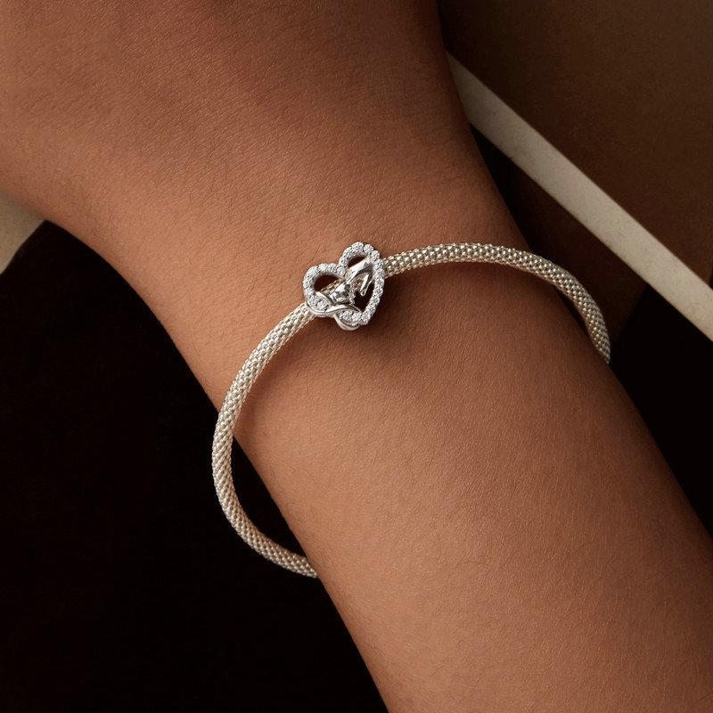 925 Sterling Silver Infinity Love Bracelet With Heart Beads 6