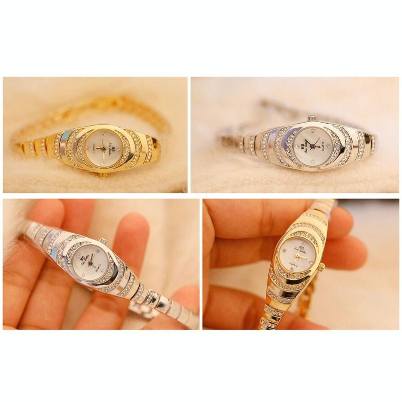 Oval Chain Watch with Diamonds for Women - Silver 6