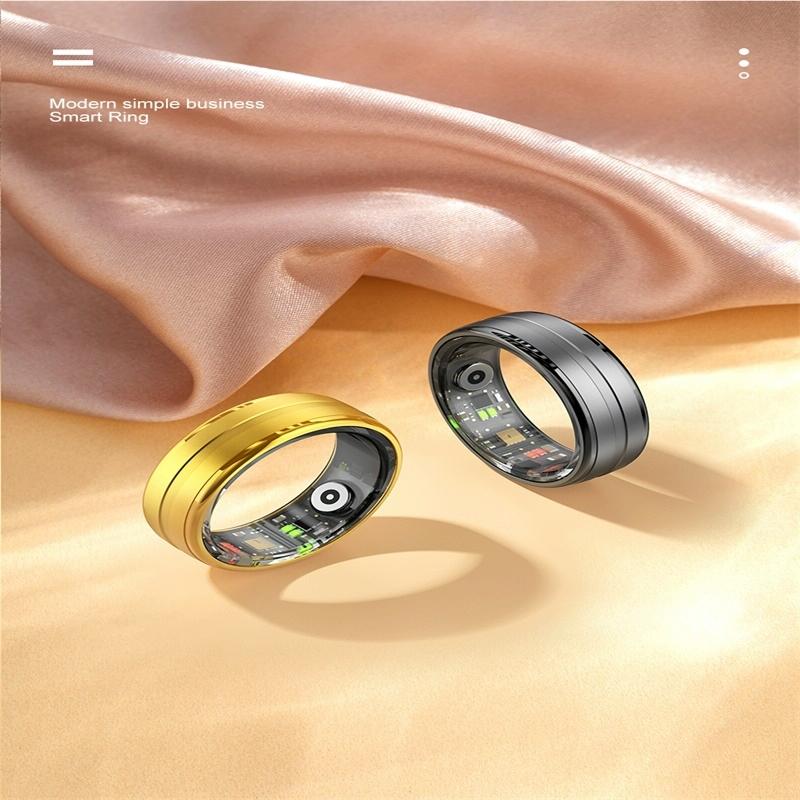 Smart Ring With Heart Rate Blood Oxygen Sleep Monitoring & Sports Modes - Size 9 - Black 12