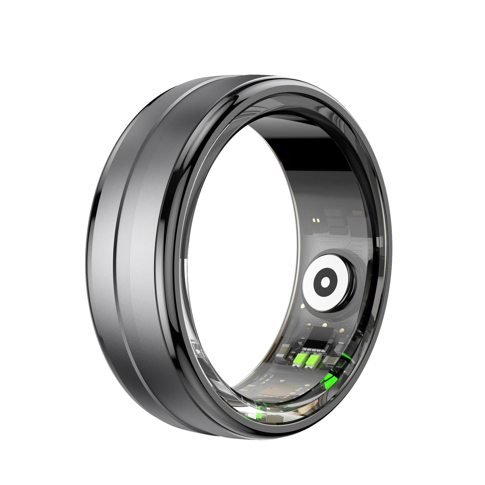 Smart Ring With Heart Rate Blood Oxygen Sleep Monitoring & Sports Modes - Size 9 - Black 13