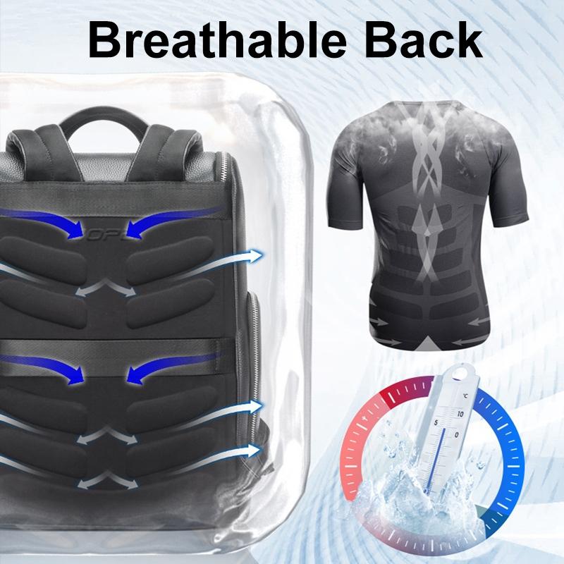 Large-capacity Waterproof Laptop Backpack in First-layer Cowhide - Black 6