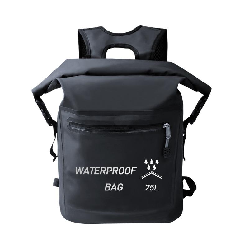25L Waterproof Beach Bag For Swimming And Upstream Activities Black