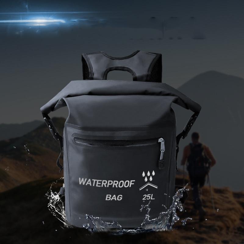 25L Waterproof Beach Bag For Swimming And Upstream Activities Black 4