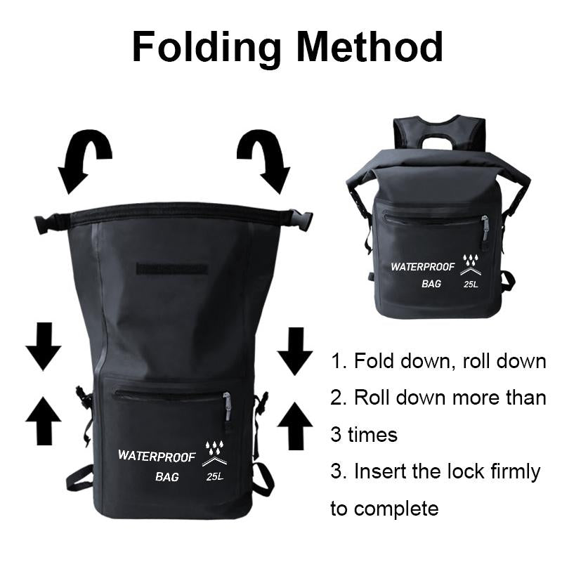 25L Waterproof Beach Bag For Swimming And Upstream Activities Black 5