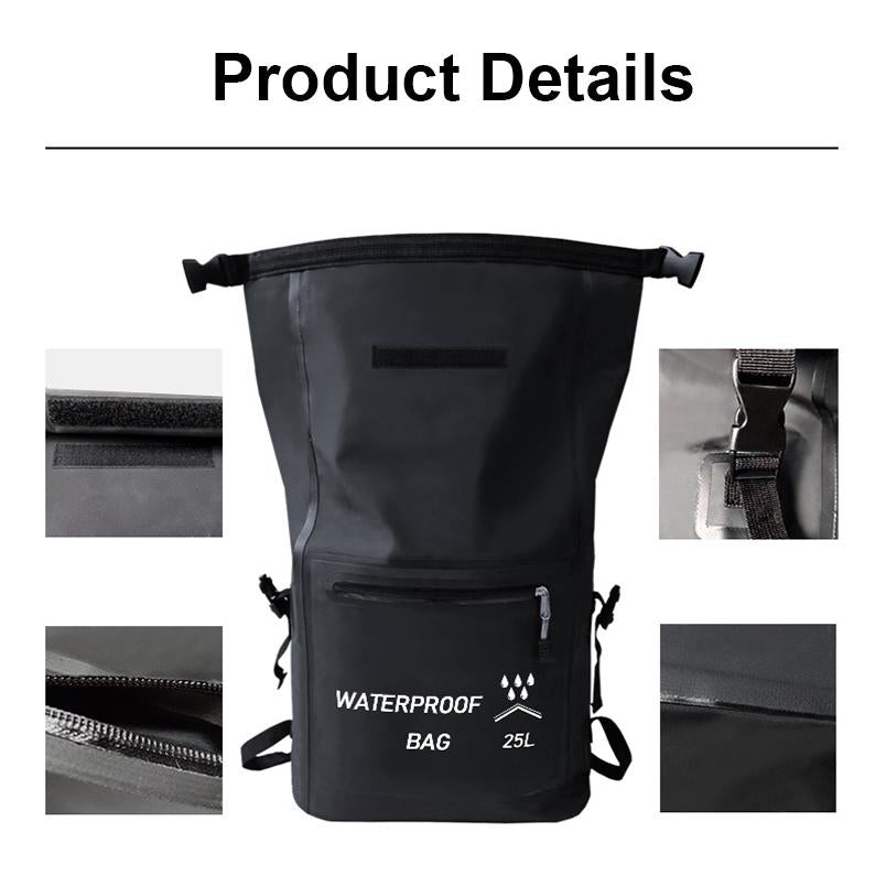25L Waterproof Beach Bag For Swimming And Upstream Activities Black 6