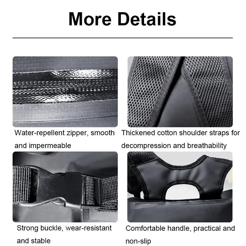 25L Waterproof Beach Bag For Swimming And Upstream Activities Black 7