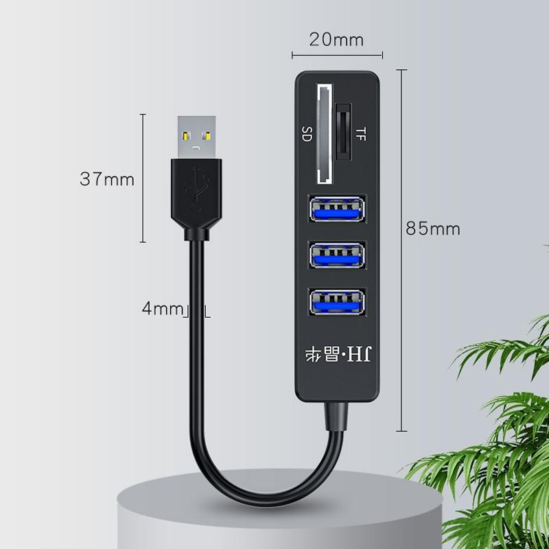 5-In-1 Usb2.0 Hub For Laptop Docking Black 4