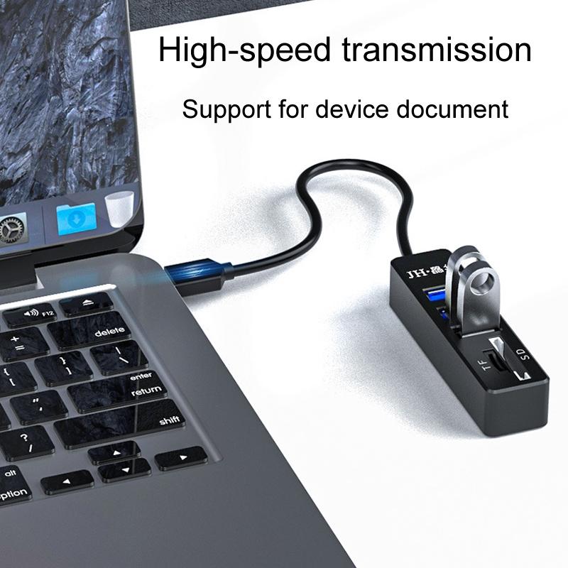 5-In-1 Usb2.0 Hub For Laptop Docking Black 7