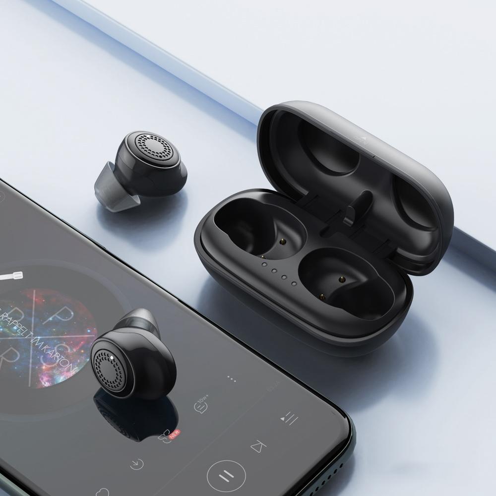 True Wireless Bluetooth Earphones with Charging Box - 5.0 - Black 4