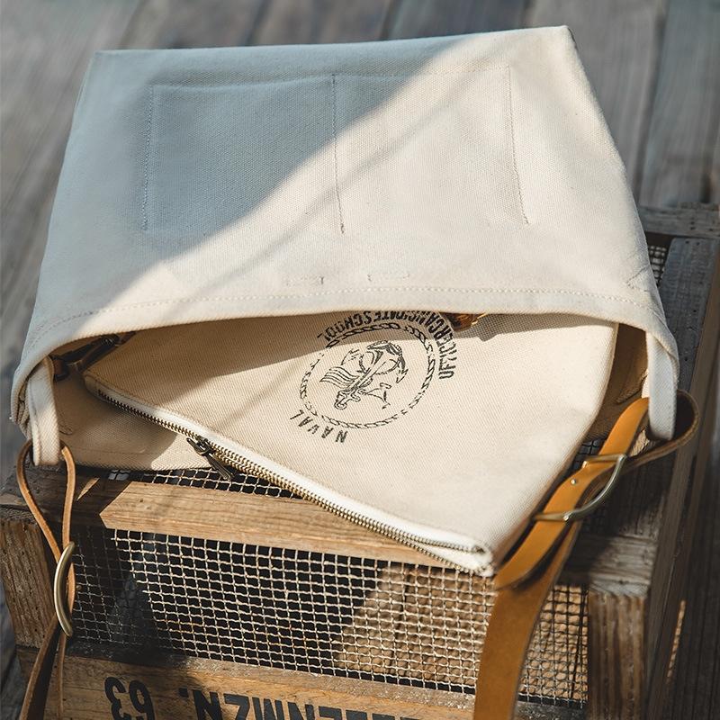 Retro Print Crossbody Bag White 6