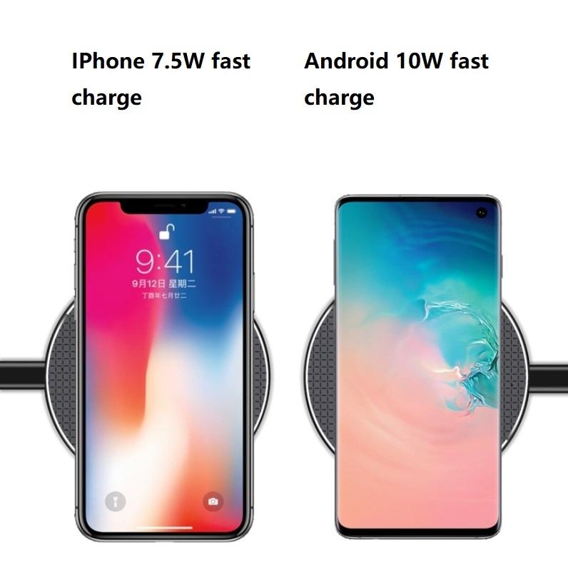 2 Pack Universal 10W Aluminum Wireless Charger With 1M Cable 6