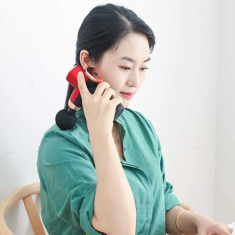 Compact 12V Muscle Relax Massage Gun - Mini Size - Black Red 8