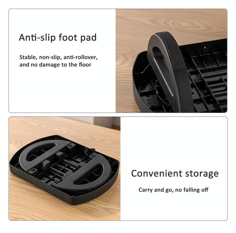 180 Degree Swing Footstool With Handle Black 9