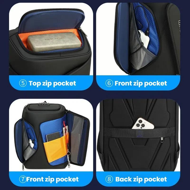 Water Resistant Anti Theft Laptop Backpack With Usb Port - Black 8