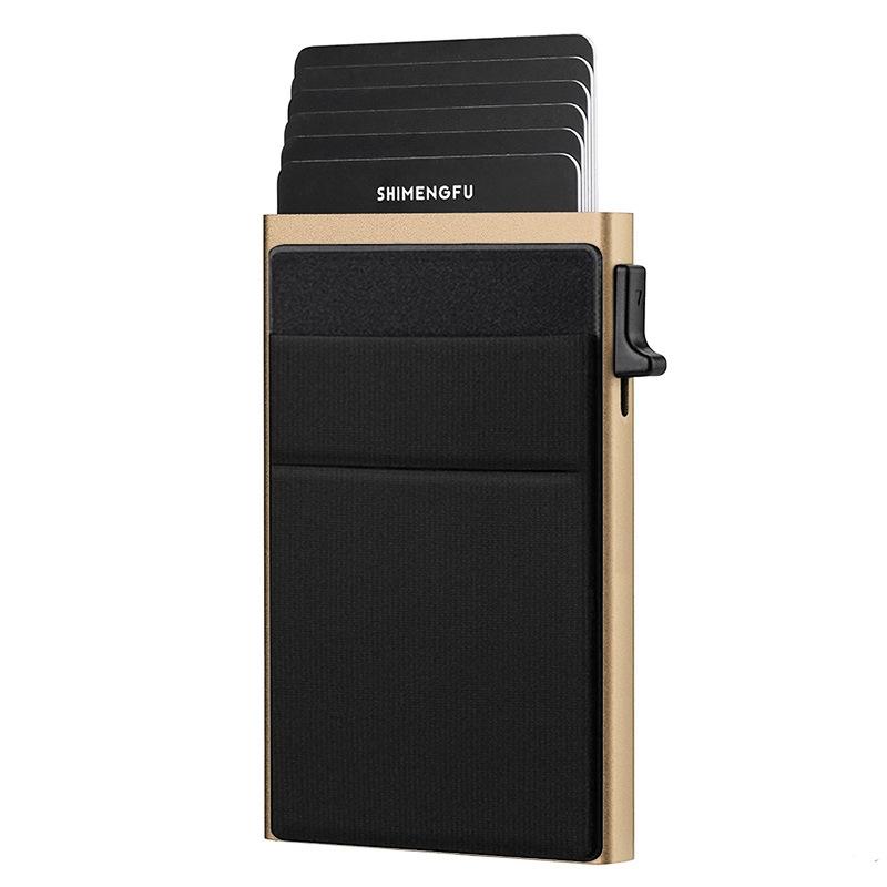 Men Slim Metal Rfid Blocking Wallet - Black 10