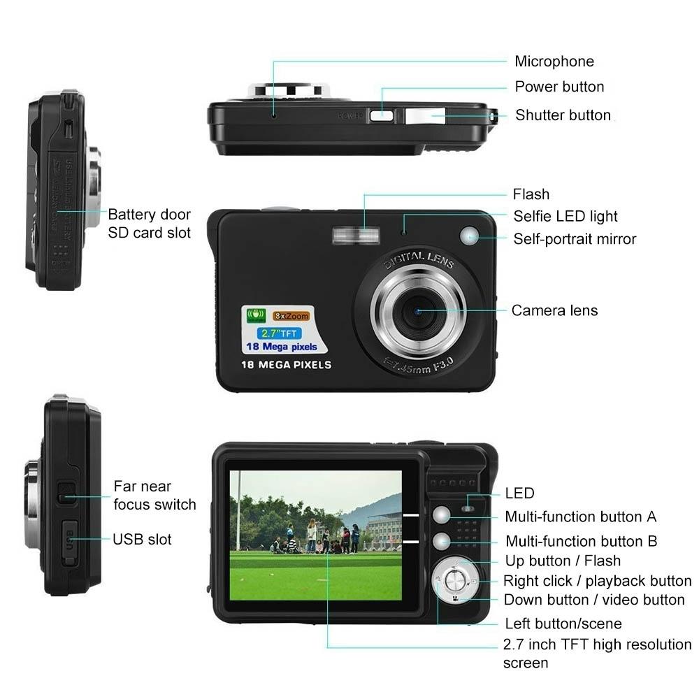 Compact Digital Camera For Daily Photos And Videos - Ideal For Students - Black 4
