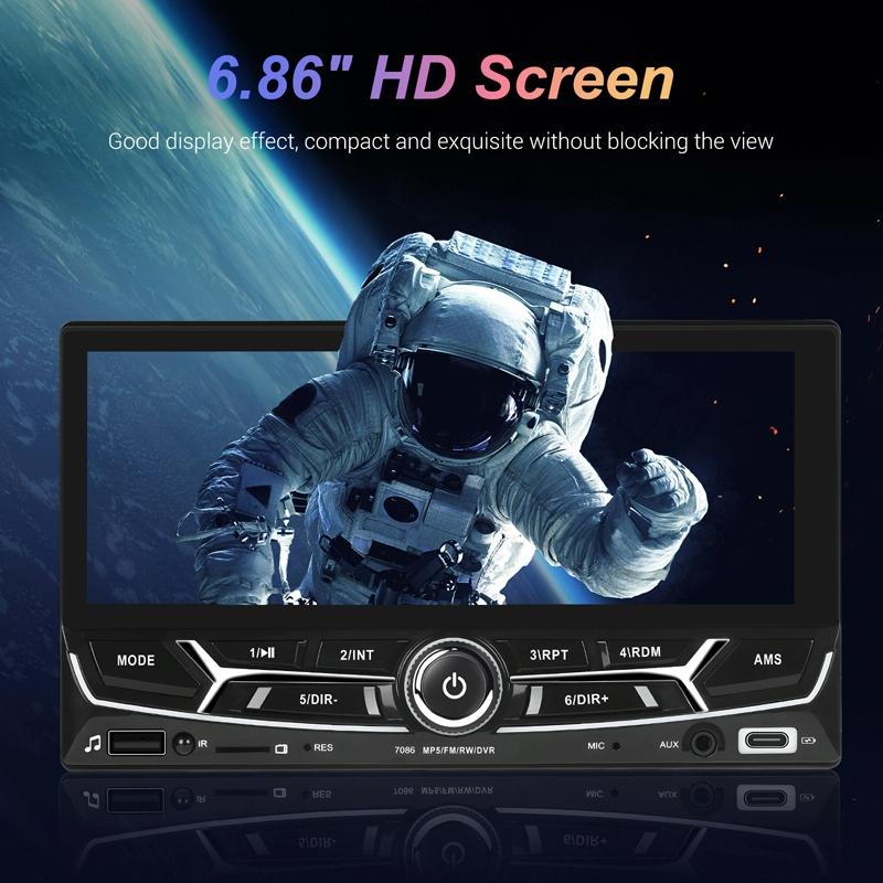 6.86 Inch Dual Butt Mp5 Player W / Backup Camera Bluetooth Carplay 6