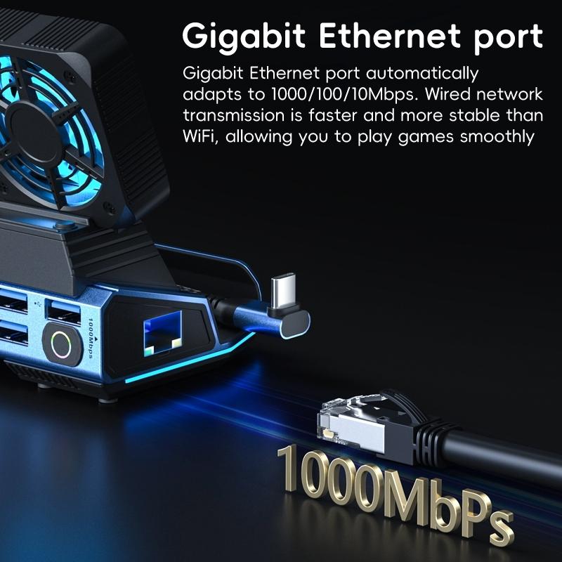 9-In-1 Usb-C Gaming Dock With Detachable Fan - Blue / Black 5