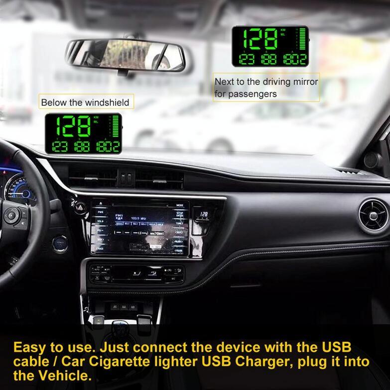 Universal 5.5 Inch Hud Car Head Up Display Gps Speed Meter & Alarm 5