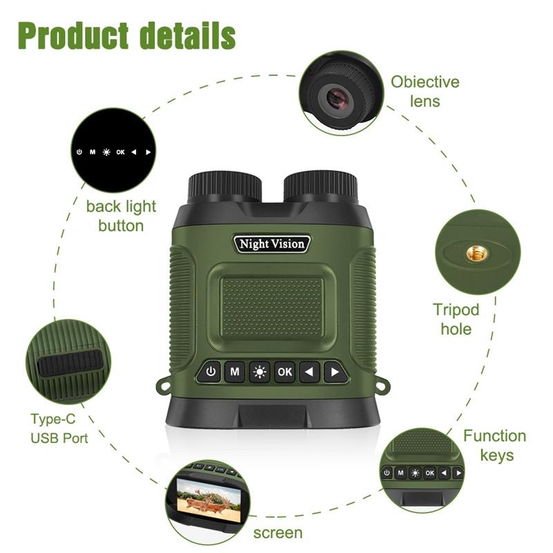 3 Digital Night Vision Binoculars with 3 Ips Screen - Black 15