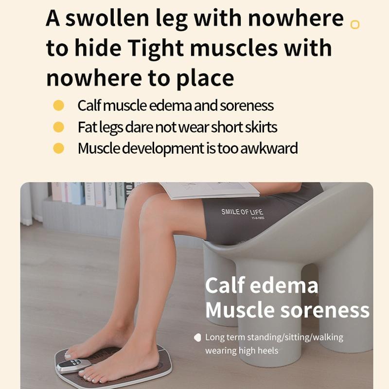 Foldable Ems Foot Massager Pad With Remote Coffee 6