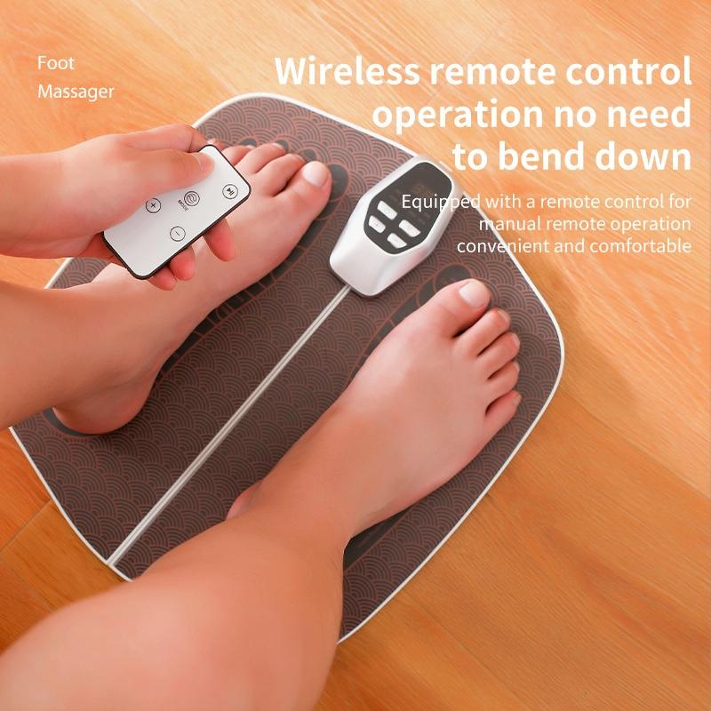 Foldable Ems Foot Massager Pad With Remote Coffee 8