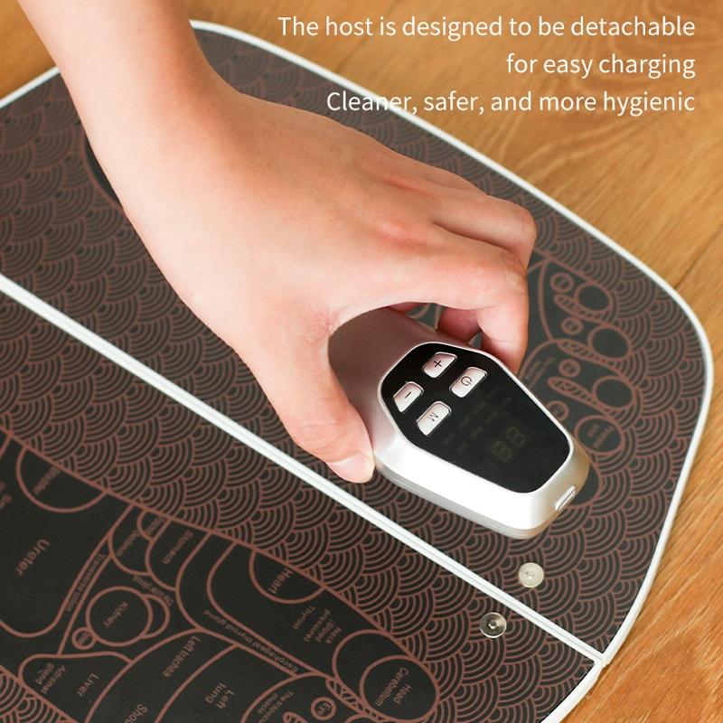 Foldable Ems Foot Massager Pad With Remote Coffee 11