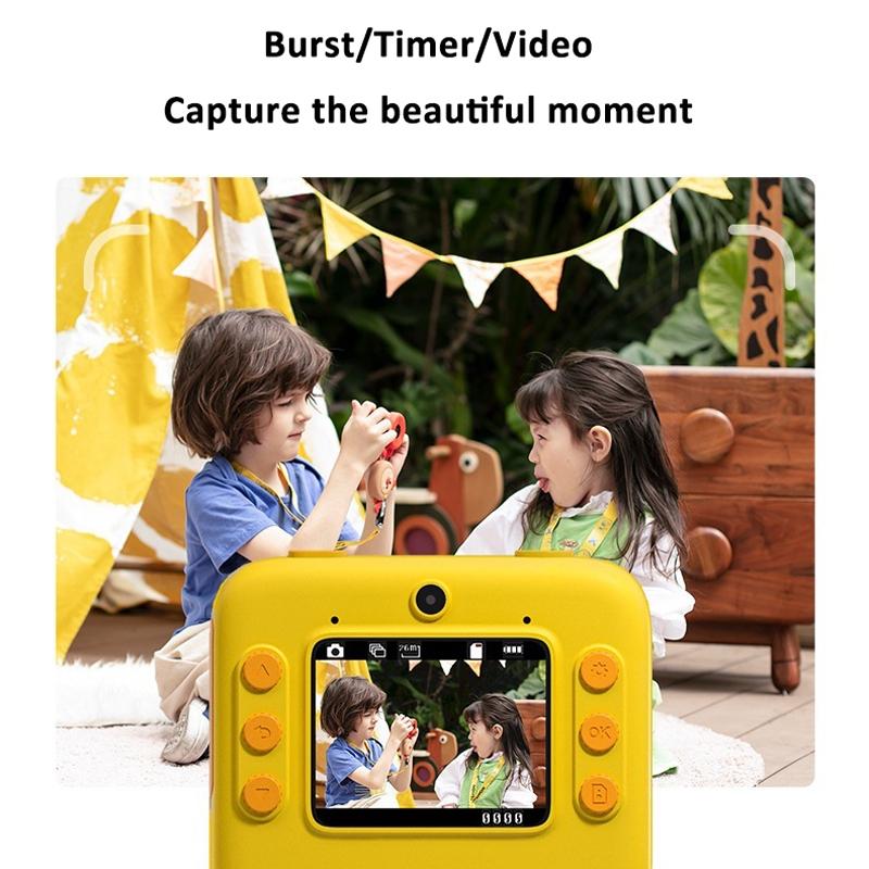 2-inch Dual Lens Instant Print Camera for Children - 4800w Pixel - Without Memory Card Pink 7