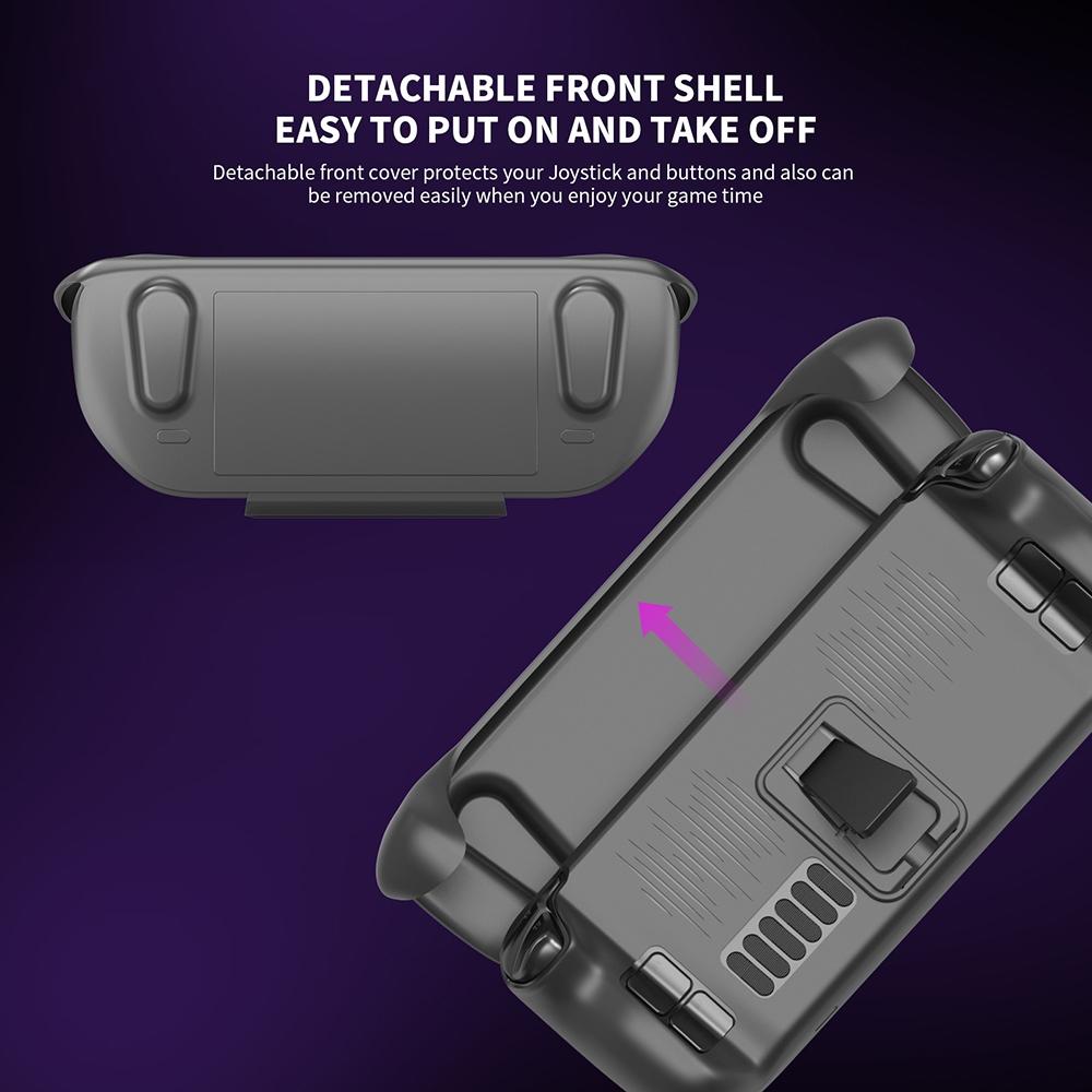 Steam Deck Protective Case & Cover Set with Bracket - Black 4