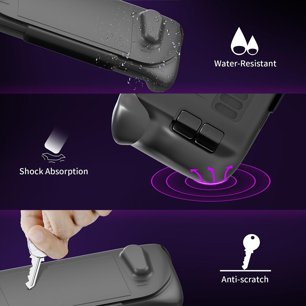 Steam Deck Protective Case & Cover Set with Bracket - Black 7