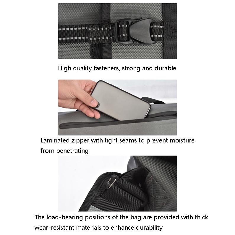 Waterproof Vintage Shoulder Bag Large Capacity - Cool Black 8