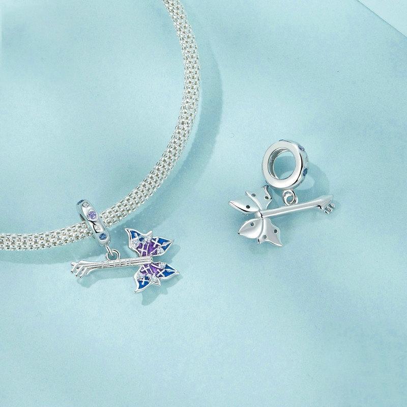 925 Sterling Silver Platinum Plated Butterfly Bass Pendant 3