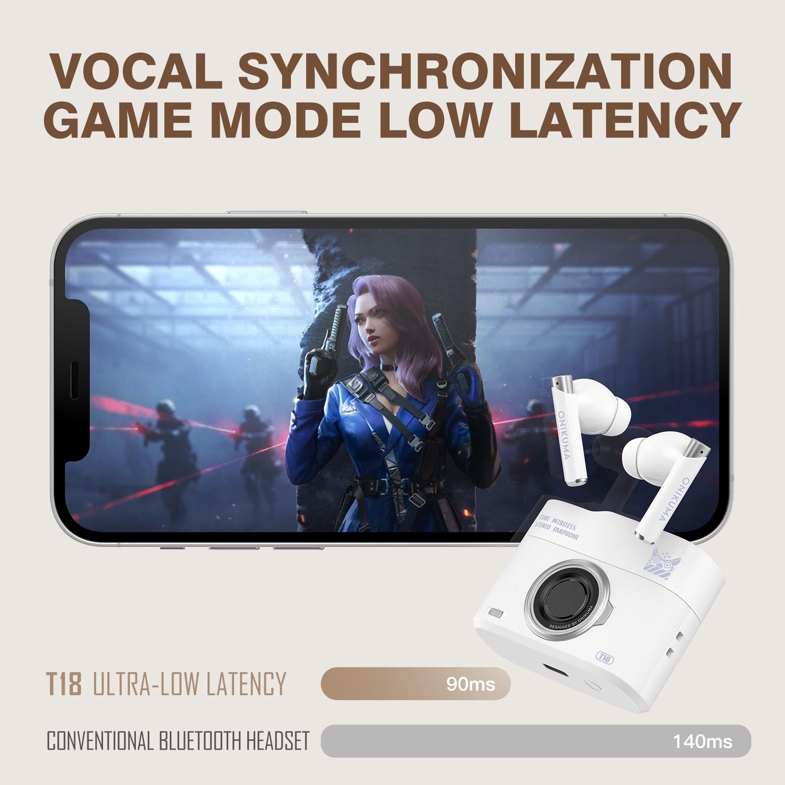 Wireless Bluetooth 5.3 Earbuds - T18 - White 6