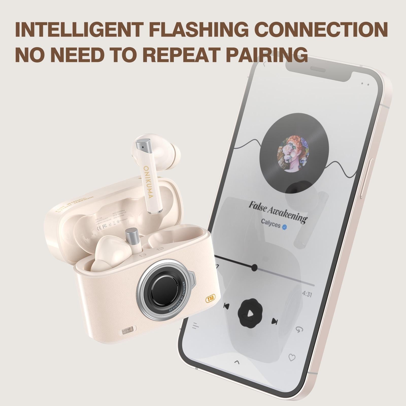 Wireless Bluetooth 5.3 Earbuds - T18 - White 11