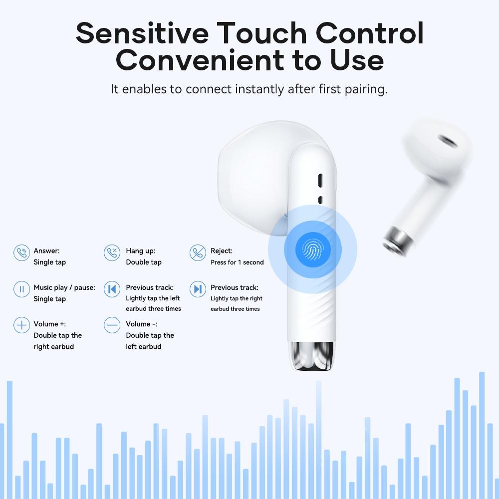 Wireless Bluetooth 5.0 Earphones - White 8