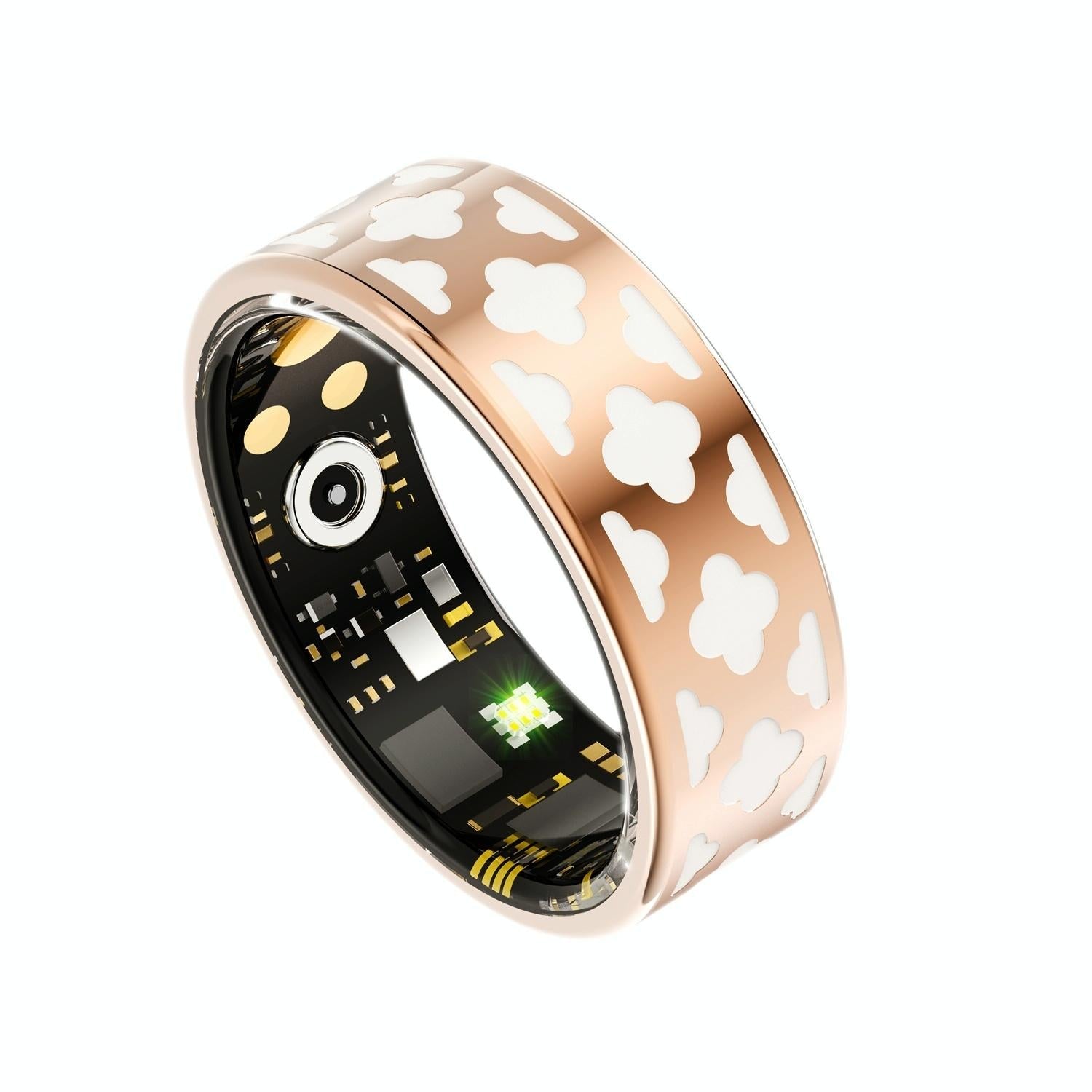 Smart Ring With Heart Rate Blood Oxygen Sleep Monitoring - Rose Gold Size 10 3