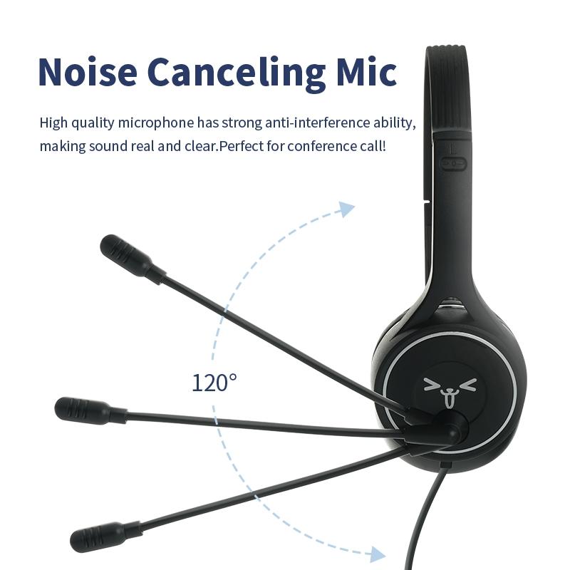 Long Wired Gaming Headset Noise Cancelling 3.5Mm Interface Black 5